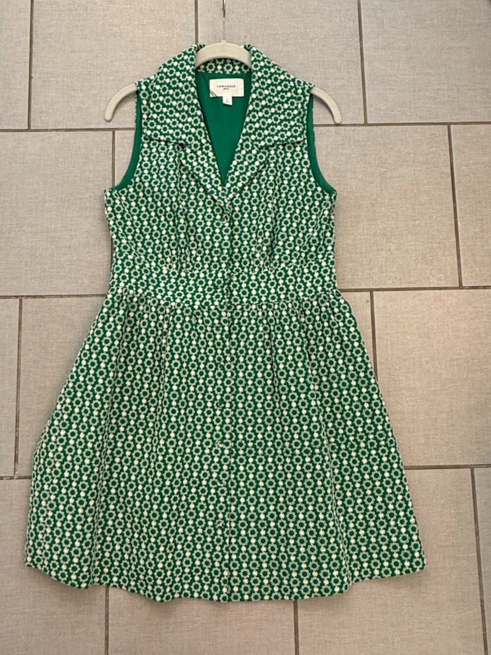 Pomander Place Tuckernuck Green Floral Sleeveless Dress S